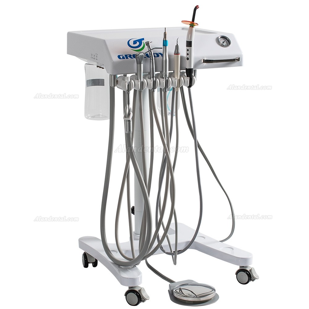 GREELOY®P302(LED) Portable Dental Delivery System Cart Unit + Curing Light + Scaler + Fiber Optic